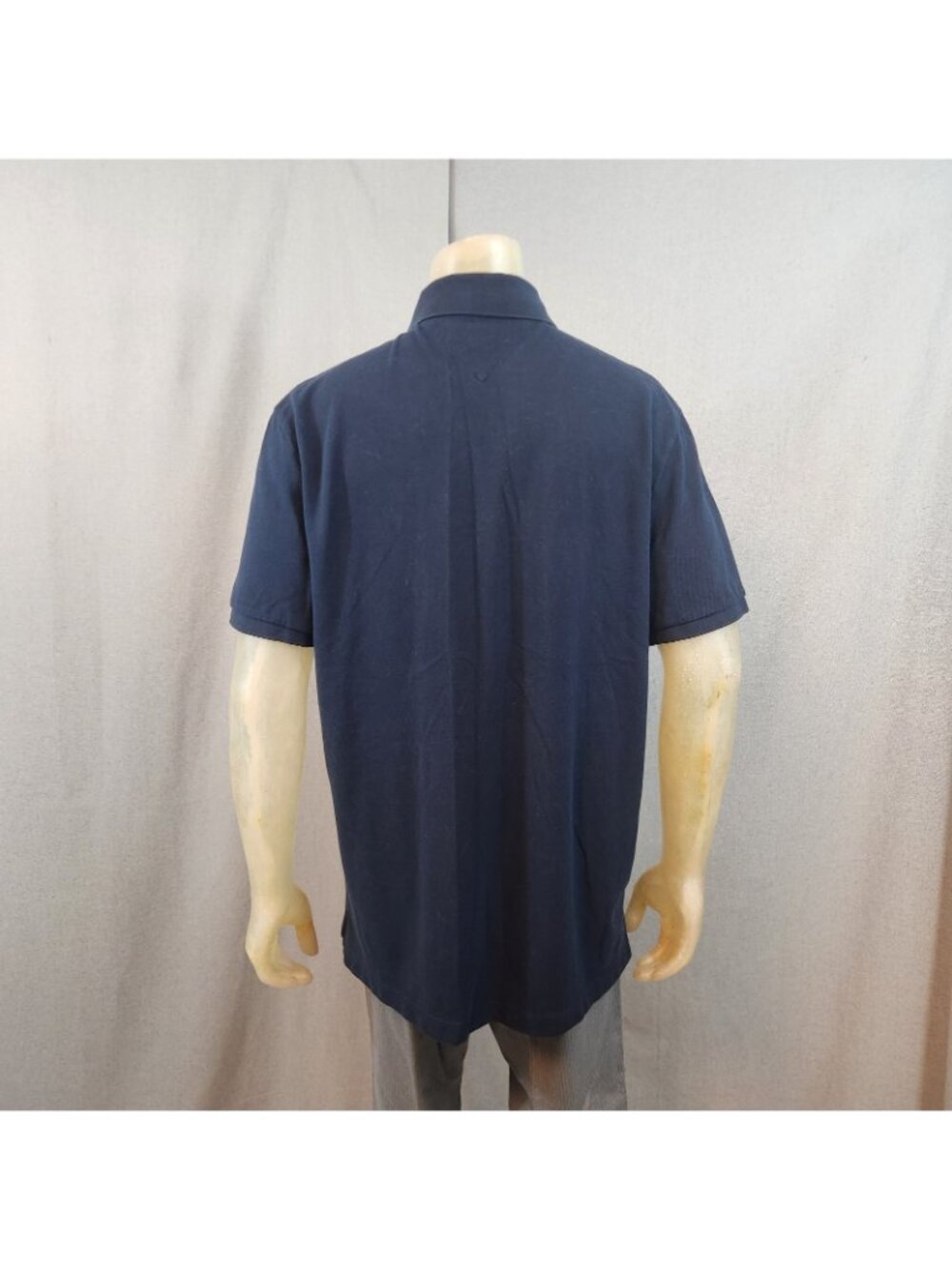 Tommy Hilfiger Solid Navy Blue Short Slv Collared Cotton Polo Shirt XL XLARGE - Picture 4 of 6